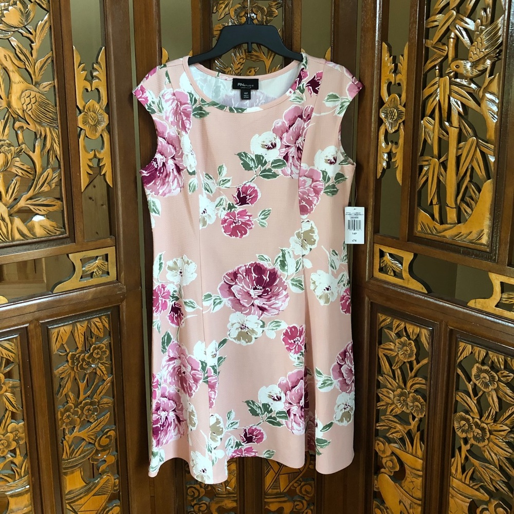 RN Studio Floral Sleeveless Dress Size 14P